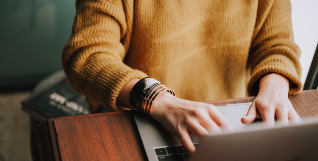 Woman working on laptop